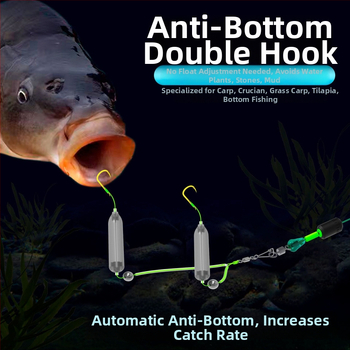 Ribička udica broj 5, dvostruka udica s bodom, udica za mušice