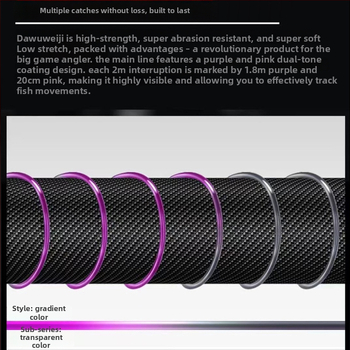 Основна риболовна линия от найлон, тест 5 кг, комплект от 5 тави