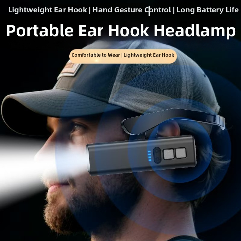 LED čelna lampica za vanjsku upotrebu, nosač za uho, ručno napajana, 5W, 500mAh, 360° rotacija