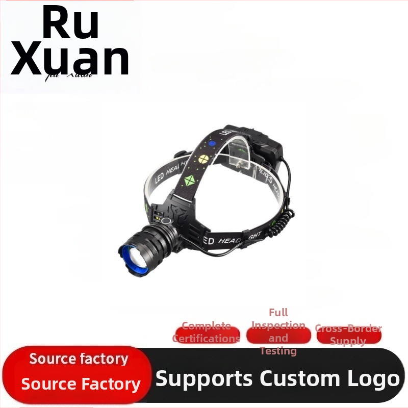 Td06 LED κεφαλικός φακός – επαναφορτιζόμενος, 3x18650 μπαταρίες, δέσμη 500 m, αυτονομία 5–10 ώρες