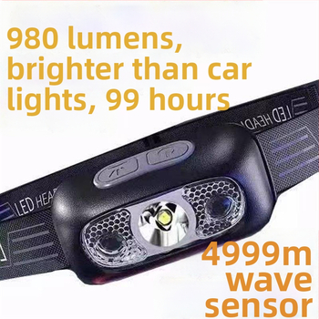 Čelová lampa s batériou, žiarovkový zdroj, vodotesná, model Bj779k8j