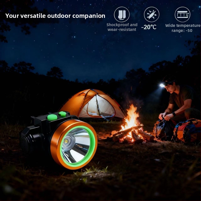 LED čelna lampica za planinarenje i noćni ribolov, vodootporna, domet 200 m, trajanje 10 h, model B7, masa 180 g