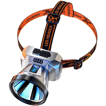 Napajana LED čelna lampica za dugi domet noćnog ribolova i kampiranja, nosiva na glavi, 5W LED, ABS kućište, baterija 600 mAh, domet 100–200 m