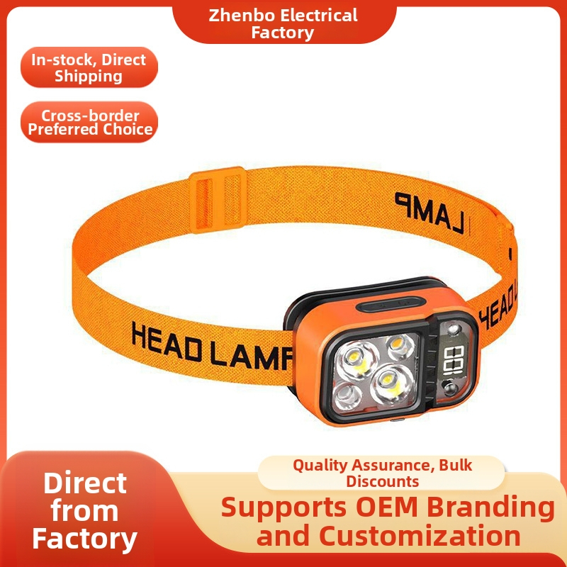 Čelová lampa s nabíjaním USB, inteligentný senzor, LED, vodotesná, 5W, 500mAh, dosvit 50–100 m