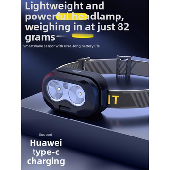 Čelna lampica s LED, ugrađena litijska baterija, vodootporna, domet 100 m, trajanje 6–13 sati