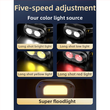 Čelna lampica s LED, ugrađena litijska baterija, vodootporna, domet 100 m, trajanje 6–13 sati