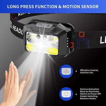 LED čelna lampa, punjiva, 5W, 1200mAh, domet 200–500 m