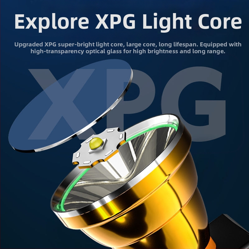 LED čelna lampica, punjiva 150W, baterija 4800mAh, ručno napajanje, punjenje, domet preko 500 m