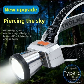 Dobíjateľná LED čelová lampa pre deti – ľahká 58 g, vodeodolná, lúč 100–300 m, T-tvarovaný pás