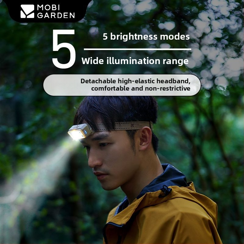 LED čelna lampa s senzorom pokreta, domet 80 m, trajanje osvjetljenja 3,5 h, težina 68 g, za kampiranje i planinarenje