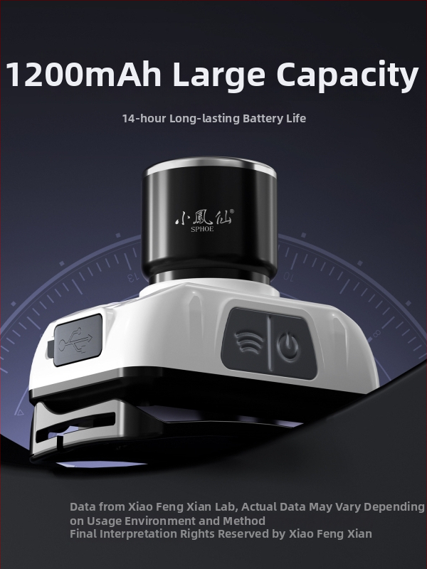 Žvejybos galvos žibintu su LED, įkraunamas ABS korpusas, spindulys iki 50 m, prekės ženklas Little Fengxian