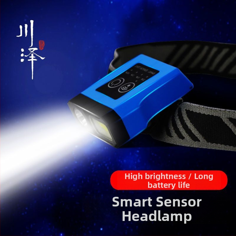 Kawasawa nakties žvejybos galvos žibintas, įkraunamas, itin ryškus, ant galvos su skrybėlės klipu (Plastmasos korpusas • Šviesos šaltinis: lemputė • Spindulių nuotolis ≤50 m • Prekės ženklas Kawasawa)