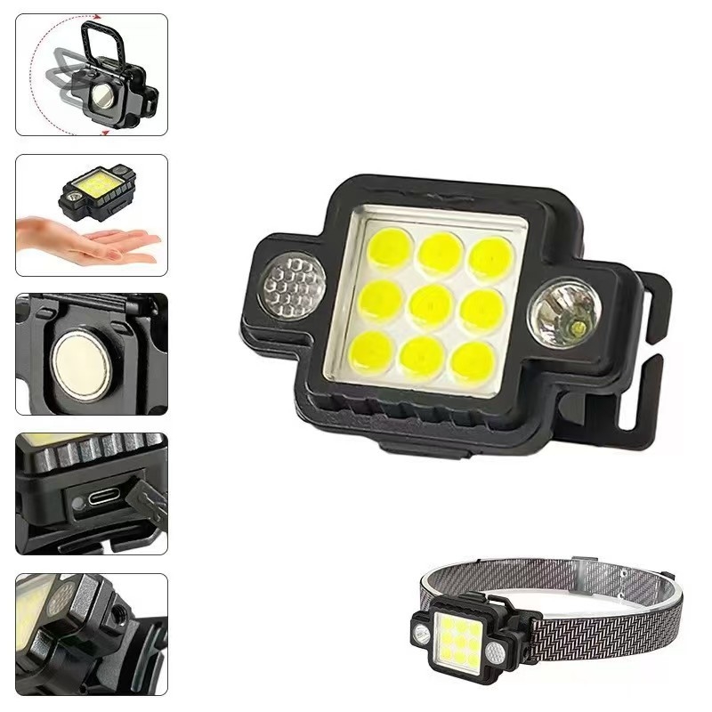 Kompaktna LED svjetiljka s USB punjenjem, COB LED, 15W, baterija 800 mA, domet 200–500 m, ručna energija