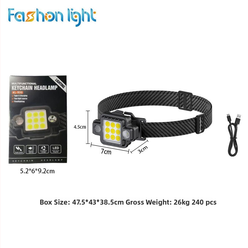 Kompaktna LED svjetiljka s USB punjenjem, COB LED, 15W, baterija 800 mA, domet 200–500 m, ručna energija