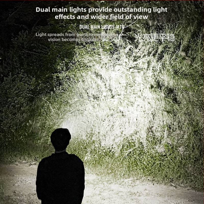 LED čelovka, punjiva, s indukcijskim senzorom – za vanjsku upotrebu, ABS kućište, domet 500 m