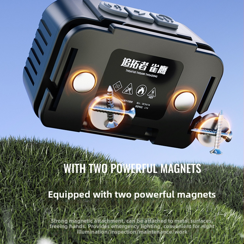 LED čelovka, punjiva, s indukcijskim senzorom – za vanjsku upotrebu, ABS kućište, domet 500 m