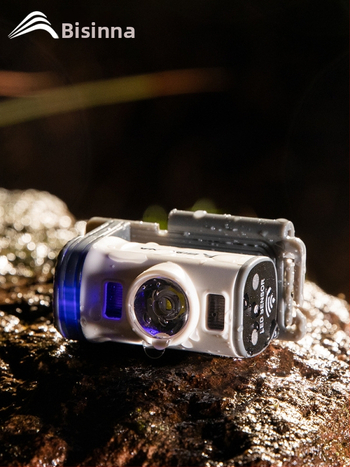 Čelna lampica za noćni ribolov na otvorenom s dugim vijekom trajanja – vodootporna, punjiva, rasvjeta do 50 m², 3 h jaka svjetlost / 5 h niska svjetlost, senzor svjetla