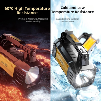 Φακός LED εξωτερικής χρήσης, σώμα ABS, μπαταρία 7800 mAh, ισχύς 10W, φόρτιση, εμβέλεια έως 500 m