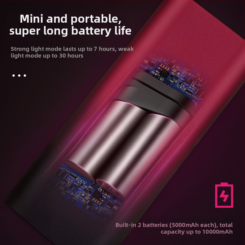 Dviračio priekinis LED žibintas kalnų dviračiui, 2000 liumenų, aliuminio lydinio korpusas, Type-C įkrovimas, 10000 mAh, atsparus vandeniui