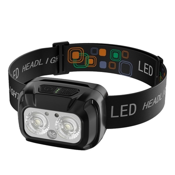 Čelna lampica s Li-ion baterijom 2000 mAh, 6W LED, za kampiranje i noćni ribolov, domet 50–100 m