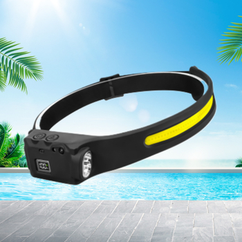 Čelna lampica s COB+XPE LED, 3W, 1200mAh, ručno napajanje, domet 100–200 m, prenosna i višenamjenska