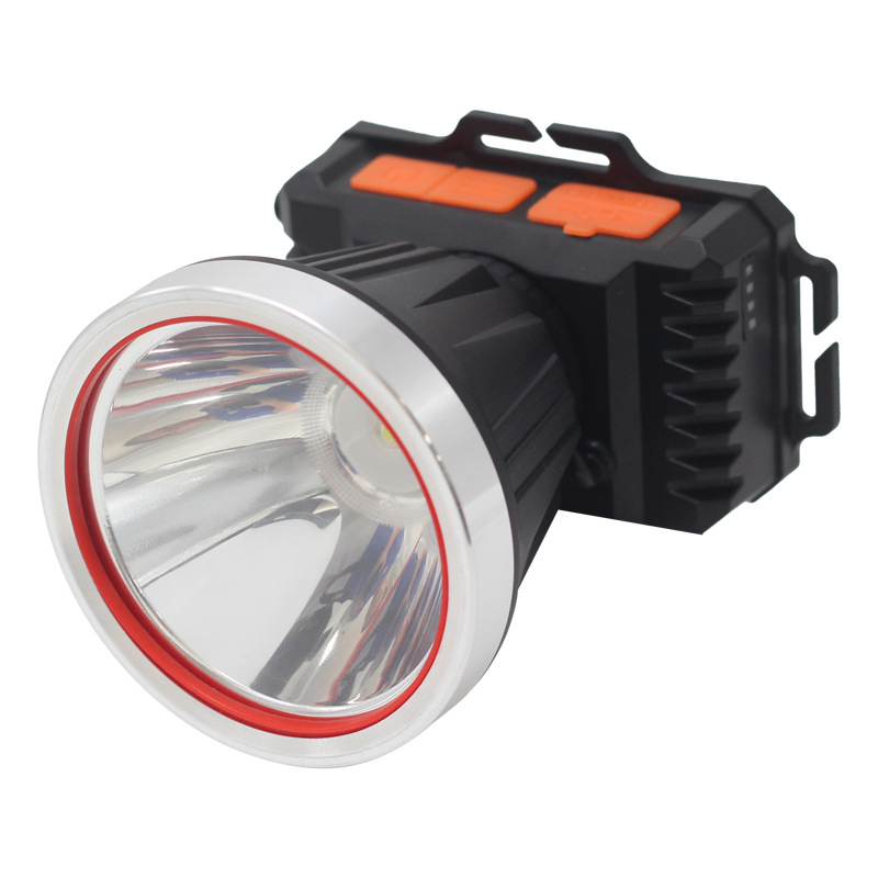 LED čelna lampa, punjiva baterija 2400 mAh, rotacija 360°, vodootporna, domet 100–200 m