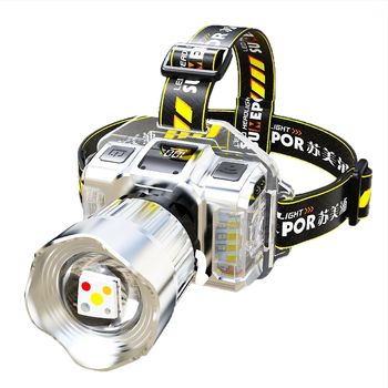 T930 nabíjateľná LED čelovka, dosah 200 m, doba svietenia 3 hodiny, vodeodolná