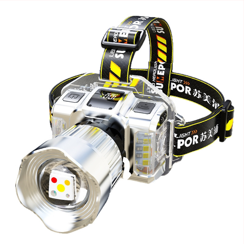 T930 nabíjateľná LED čelovka, dosah 200 m, doba svietenia 3 hodiny, vodeodolná