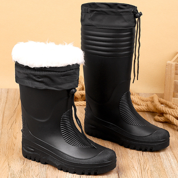 Zimske čizme za kišu, podstavljene flisom, visok gornji dio od PVC-a, plastična potplata, okrugli vrh