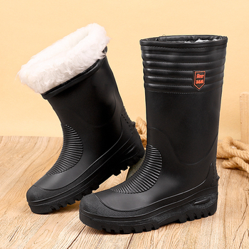 Zimske čizme za kišu, podstavljene flisom, visok gornji dio od PVC-a, plastična potplata, okrugli vrh