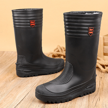 Zimske čizme za kišu, podstavljene flisom, visok gornji dio od PVC-a, plastična potplata, okrugli vrh