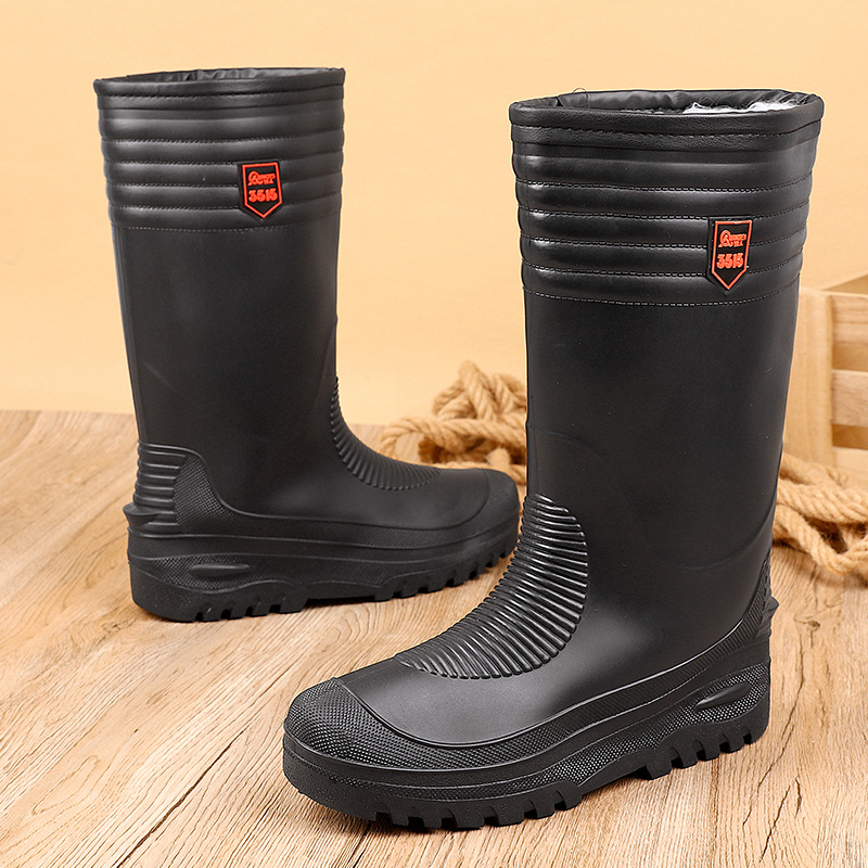 Zimske čizme za kišu, podstavljene flisom, visok gornji dio od PVC-a, plastična potplata, okrugli vrh