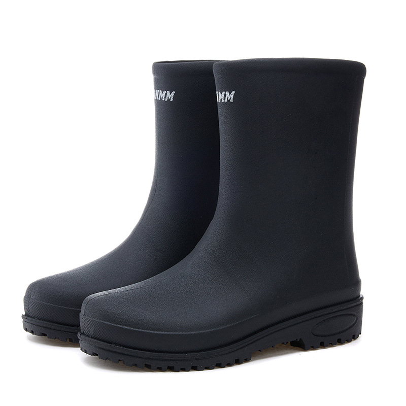 Muške PVC čizme za kišu, srednje visine, vodonepropusne, protuklizne, EVA ulošak, umjetna krzna podstava
