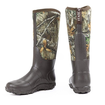 Muške maskirne kišne čizme — visoki gornji dio, guma na vrhu, plastična potplat, pamuk podstava, pogodne za jesen i zimu, lagane, vodootporne, protuklizne