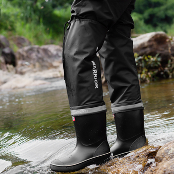Čizme za kišu iznad koljena za muškarce – vodootporne cipele za ribolov i hodanje po vodi, PVC gornji dio, plastična potplat, protuklizne, za četiri sezone.