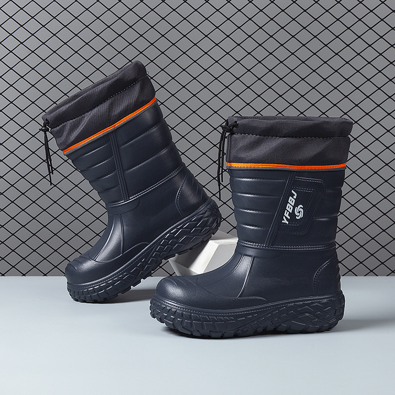 Čizme za kišu, vodootporne, s fleece podstavom, PU gornji dio, niska potpetica