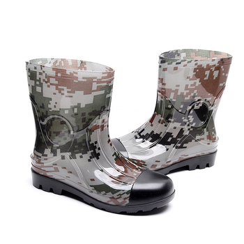 Kišne čizme s plastičnim gornjim dijelom, gumom potplatom, maskirni uzorak, srednja visina potkoljenice