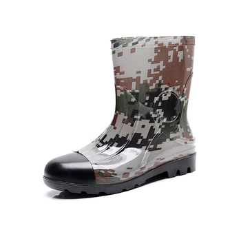 Kišne čizme s plastičnim gornjim dijelom, gumom potplatom, maskirni uzorak, srednja visina potkoljenice