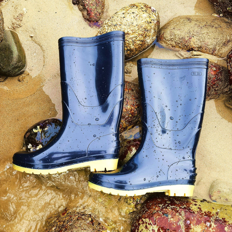 Muške kišne čizme, visok PVC gornji dio, protuklizni đon, otporne na habanje