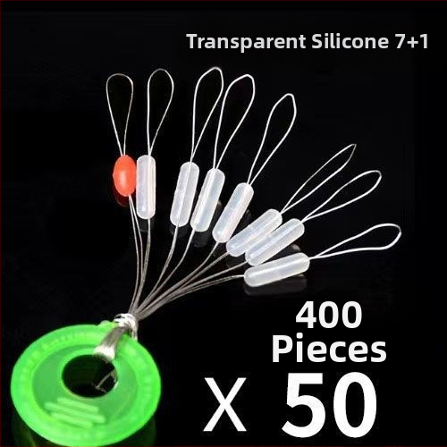 Silikona kosmiskās pērlītes, cilindriskas, pilns komplekts makšķerēšanas līnijai (Materiāls: Silikons; Forma: Cilindriska; Elementi: Kosmiskās pērlītes; Komplekts: Pilns)