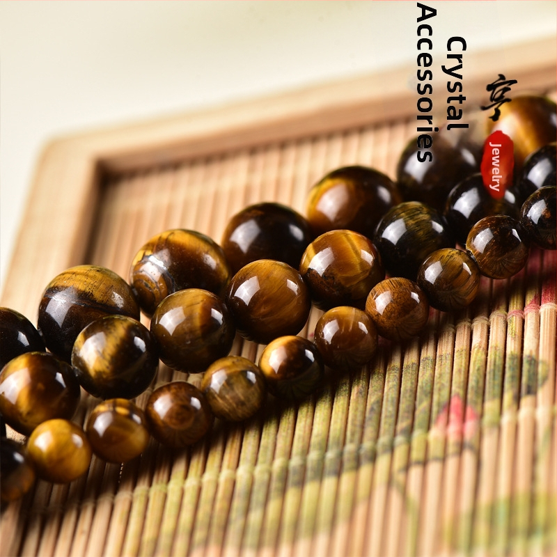 Разхлабени мъниста от тигрово око, кръгли, рязане и шлайфане, произход Lianyungang