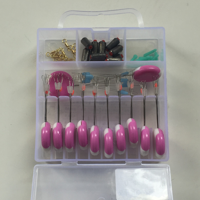 Set opreme za ribolov — Hanchang, silikon komponente, u prozirnoj cilindričnoj kutiji