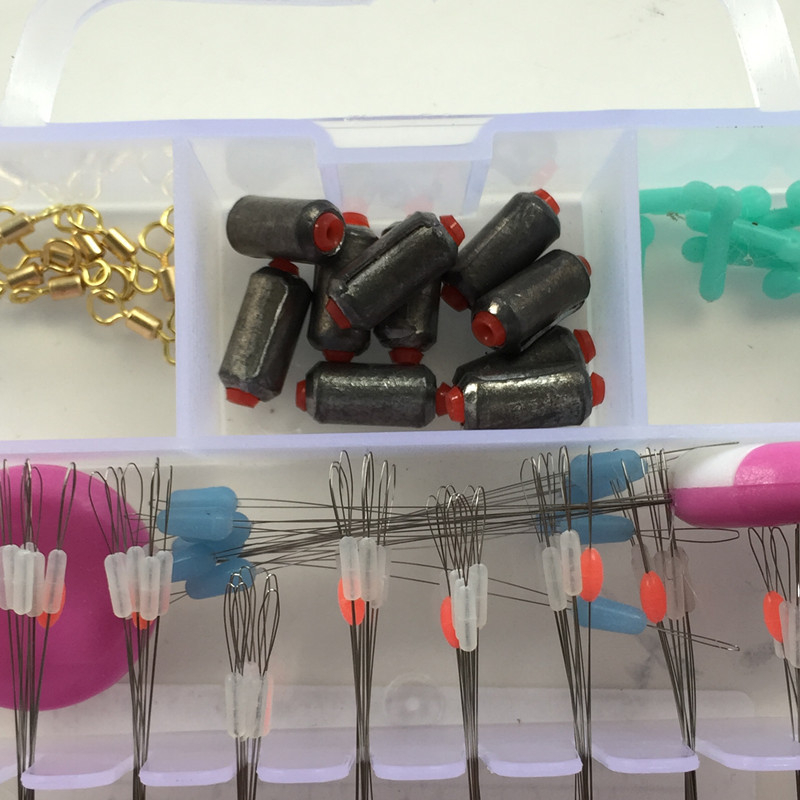 Set opreme za ribolov — Hanchang, silikon komponente, u prozirnoj cilindričnoj kutiji