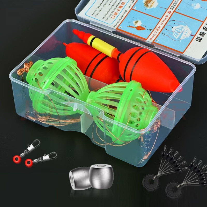 Set za morski ribolov s štapom i linijom, uključuje udice, olovne tegove i space beads — Marka: Morning fish fun; Materijal: Plastika; Kategorija: Ribolovna oprema