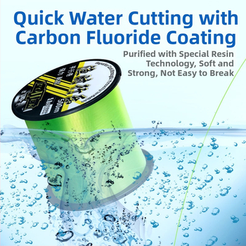 Найлонова главна линия с подлиния, 500 м, износоустойчива, супер мека, антизавъртане, риболовна линия