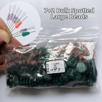 Žvejybos linijos rinkinys Space Bead – silikonas, 7+2 taškuotos karoliukai, skaidrūs karoliukai