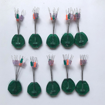 Set linije Space Bead za ribolov – silikon, 7+2 mrljastih zrna, prozirna zrna