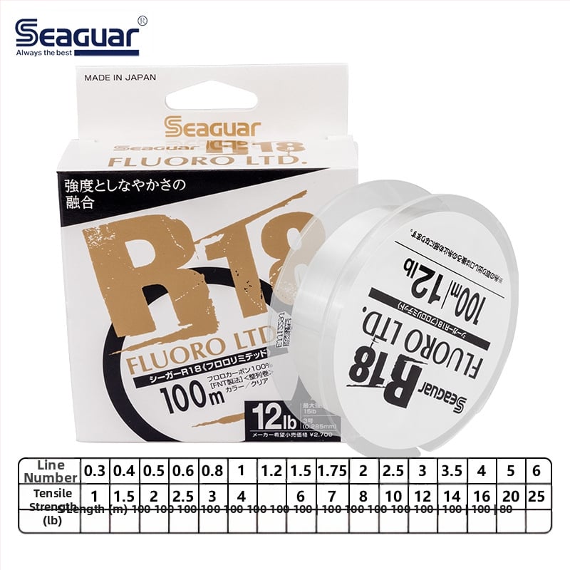 SEAGUAR Karbonska vlakna linija za ribolov, Sub-Line, 6 komada