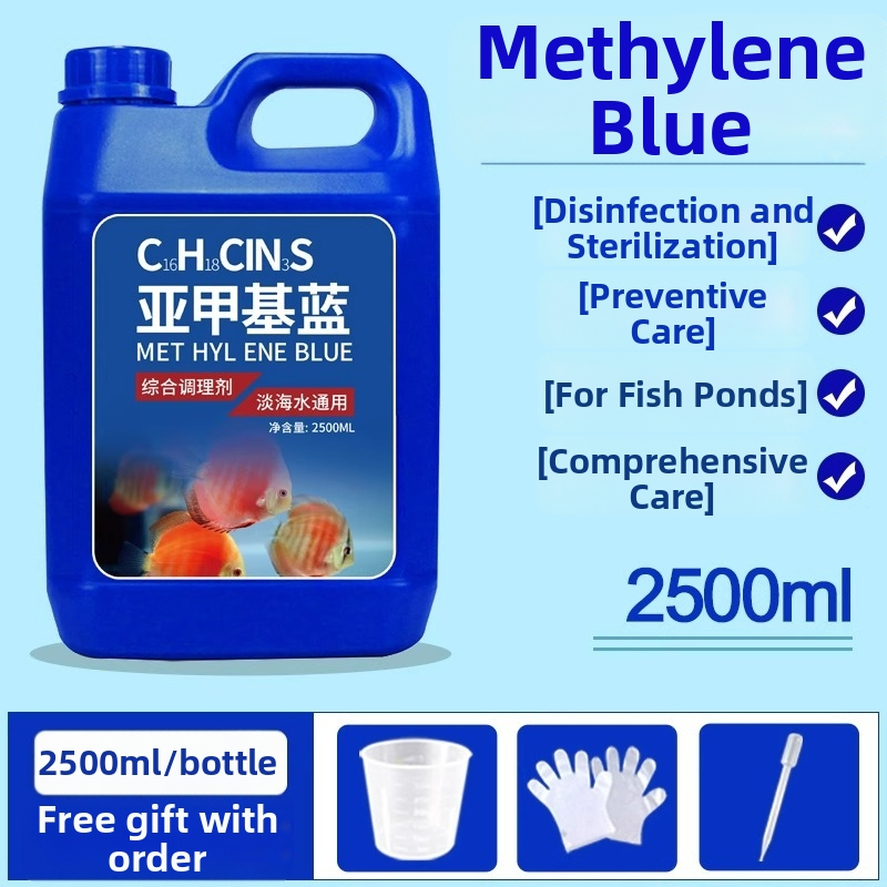 Metüleensinine lahus akvaariumi jaoks – kalade tervis, vee kvaliteedi parandamine ja desinfitseerimine, 2,5 kg