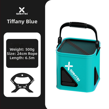 Žvejybos kibiras su virve, sulankstomas, sustiprinta EVA konstrukcija (Medžiaga: EVA, Sulankstomas, Virvė, Sustiprinta EVA konstrukcija)